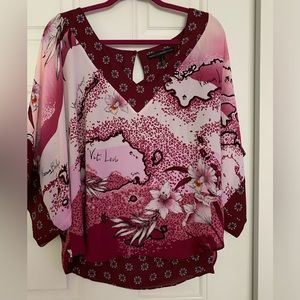 EUC Beautiful Women’s White House Black Market Kimono Blouse Large